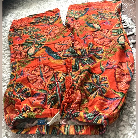 ‼️RARE‼️🎸Farm Rio🎸🔥NWT🔥Birdie Wide-Leg Pants—XS - Picture 8 of 16